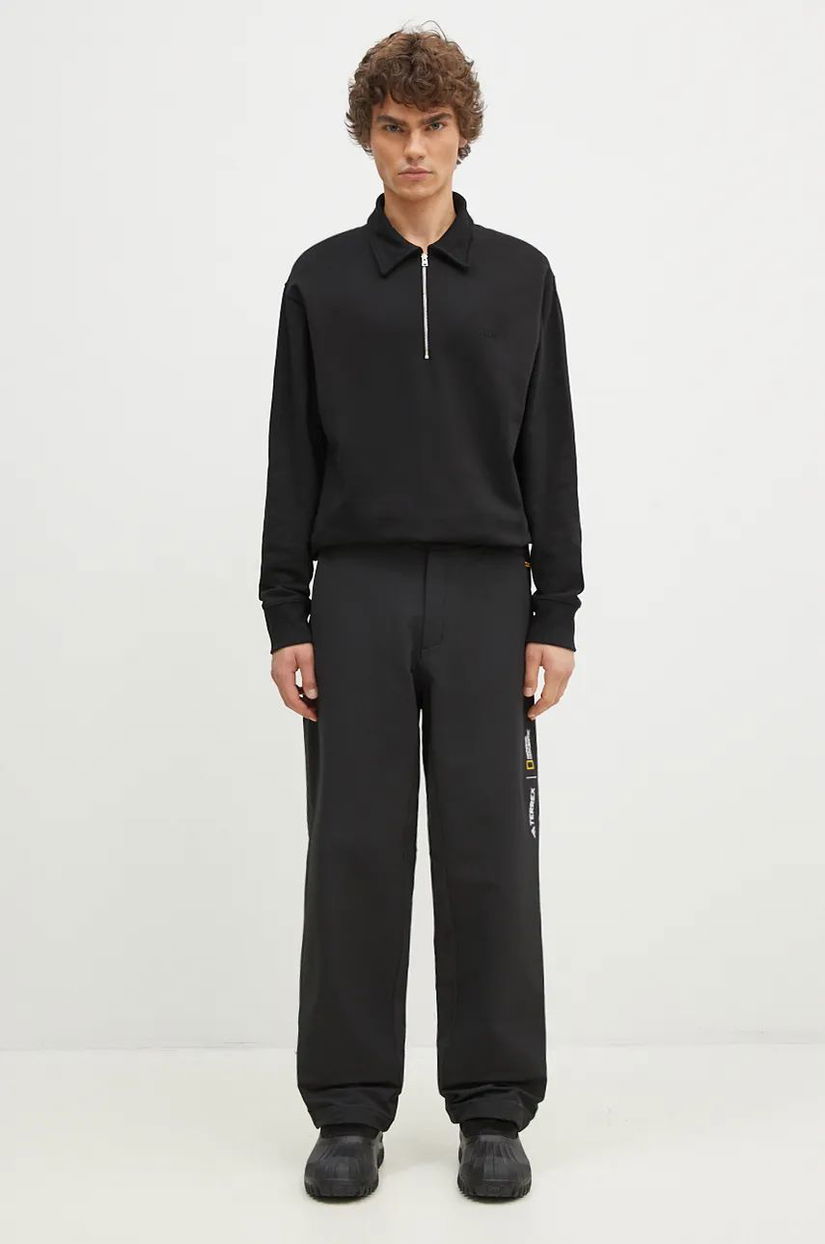 Norse Projects hanorac de bumbac Ketel Relaxed Organic NORSE Logo Half Zip barbati, culoarea negru, neted, N20.1369.9999