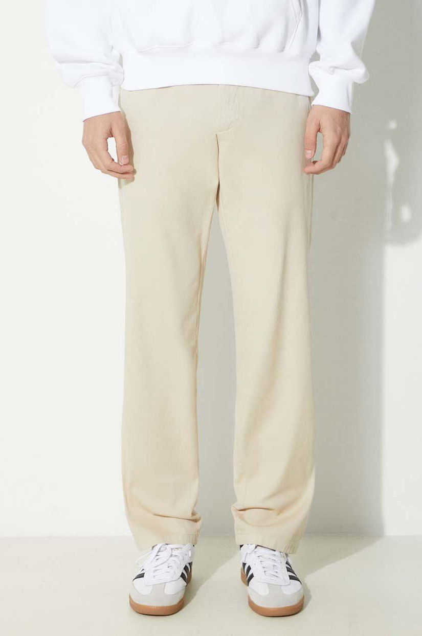 Norse Projects pantaloni Aros Regular Organic barbati, culoarea bej, drept, N25.0368.2064