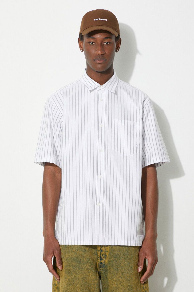 Norse Projects camasa din bumbac Ivan Relaxed Organic barbati, culoarea verde, cu guler clasic, relaxed, N40.0623.8022