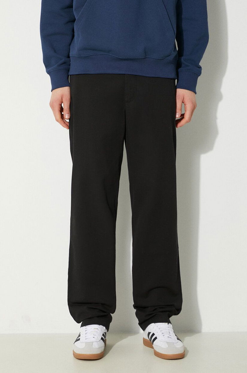 Norse Projects pantaloni Aros Regular Organic barbati, culoarea negru, drept, N25.0368.9999