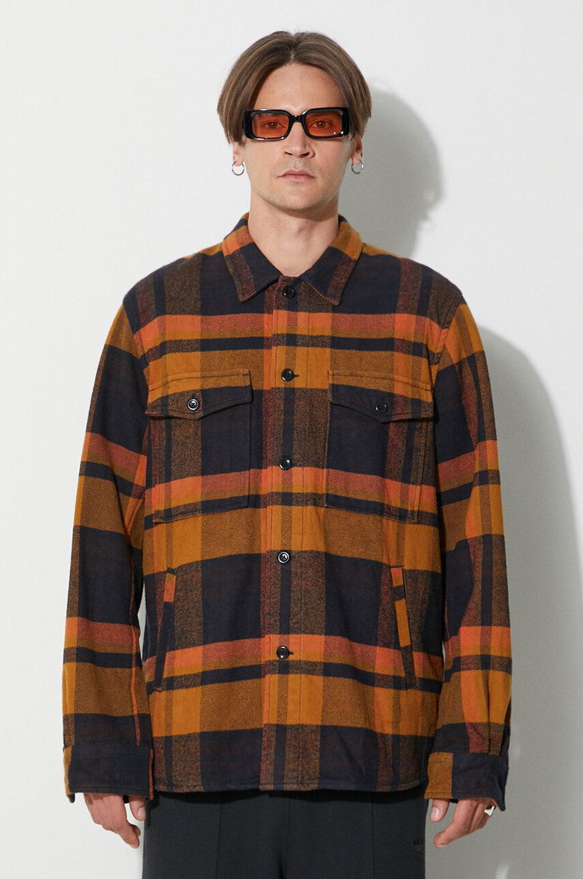 Norse Projects cămașă din bumbac Julian Organic Heavy Twill Overshirt bărbați, culoarea galben, cu guler clasic, relaxed N40.0629.7004