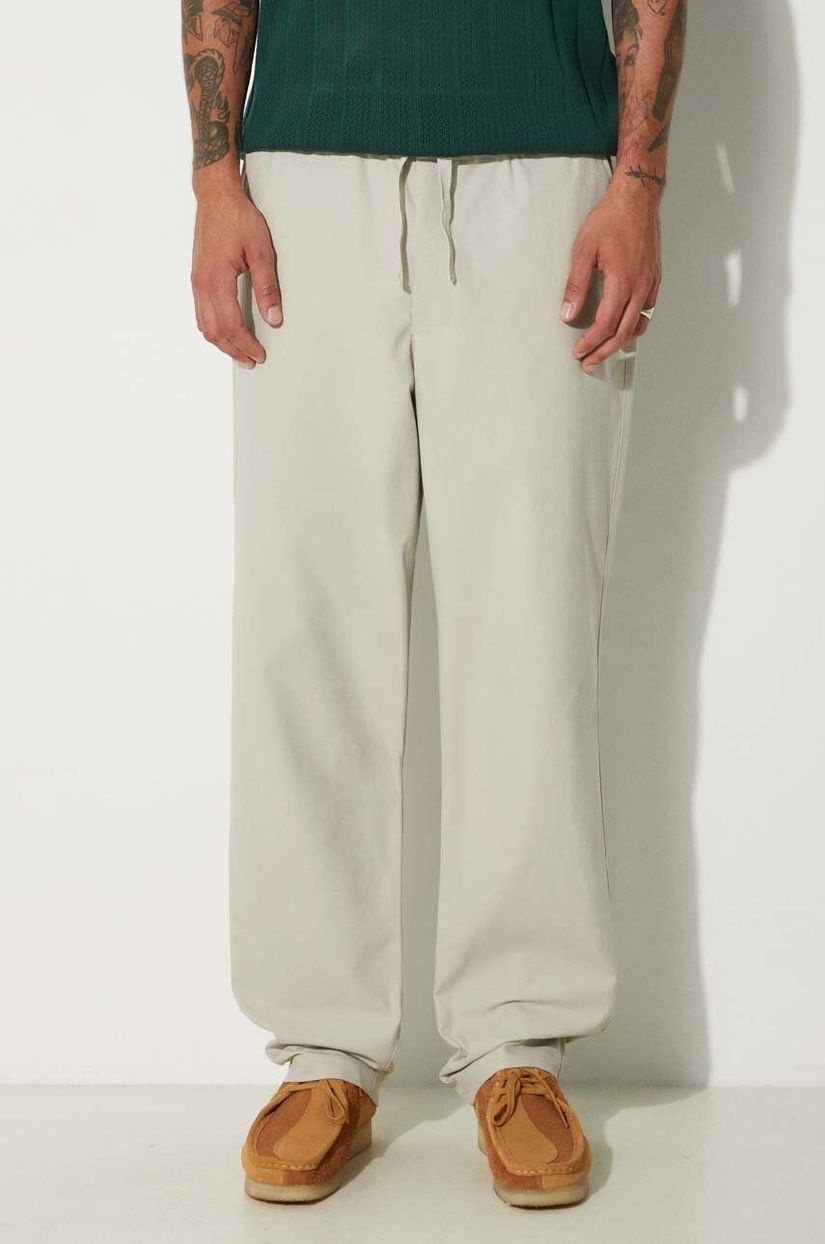 Norse Projects pantaloni Ezra Solotex bărbați, culoarea bej, drept N25.0383.0216-0216