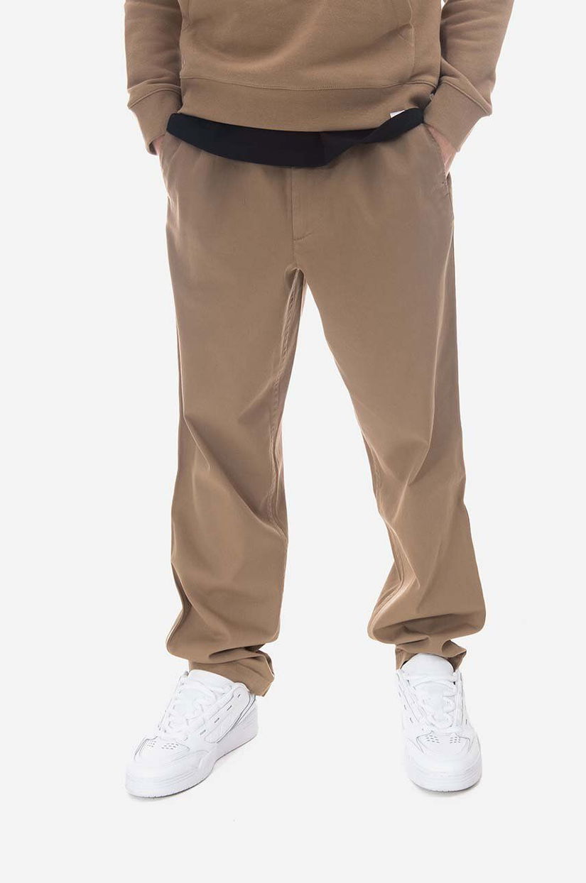 Norse Projects pantaloni Ezra Relaxed Organic Stretch Twill Trouser bărbați, culoarea bej, drept N25.0369.0966-0966