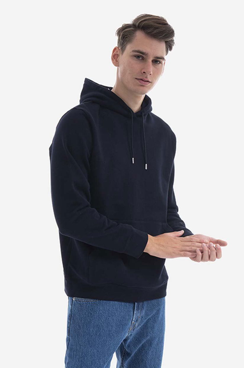 Norse Projects hanorac de bumbac Vagn Classic Hood bărbați, culoarea bleumarin, cu glugă, uni N20.1276.7004-7004