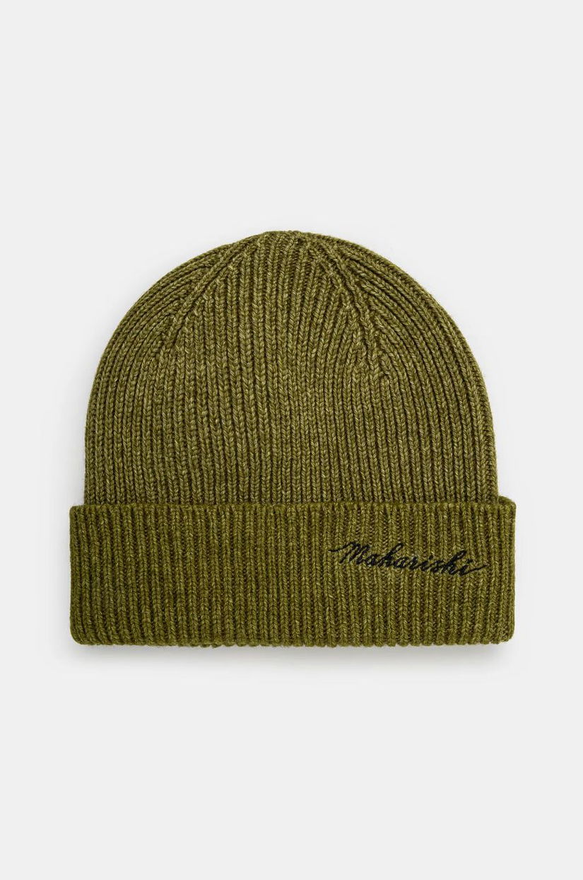 Maharishi caciula de lana Maharishi Embroidered Beanie culoarea verde, de lana, 1368.OLIVE