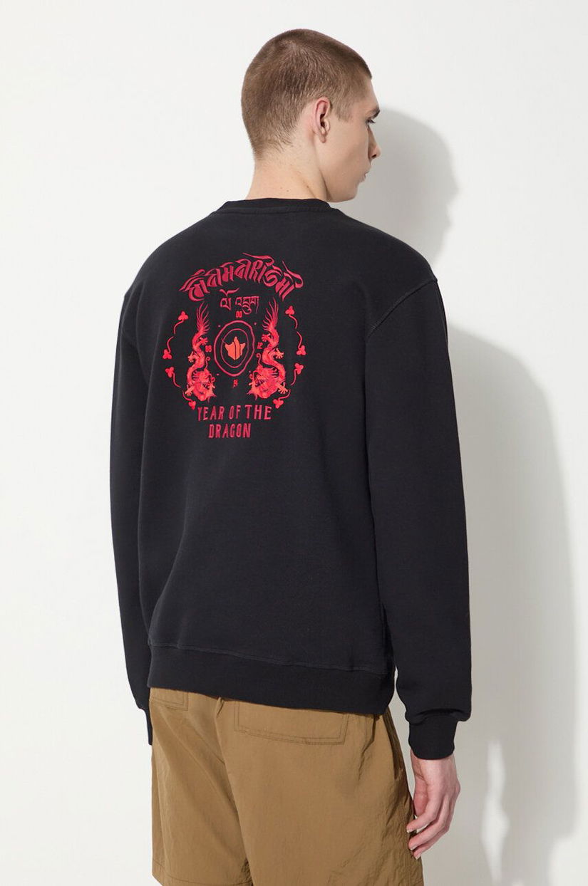 Maharishi hanorac de bumbac Dragon Anniversary Crew Sweat barbati, culoarea negru, cu imprimeu, 1267.BLACK