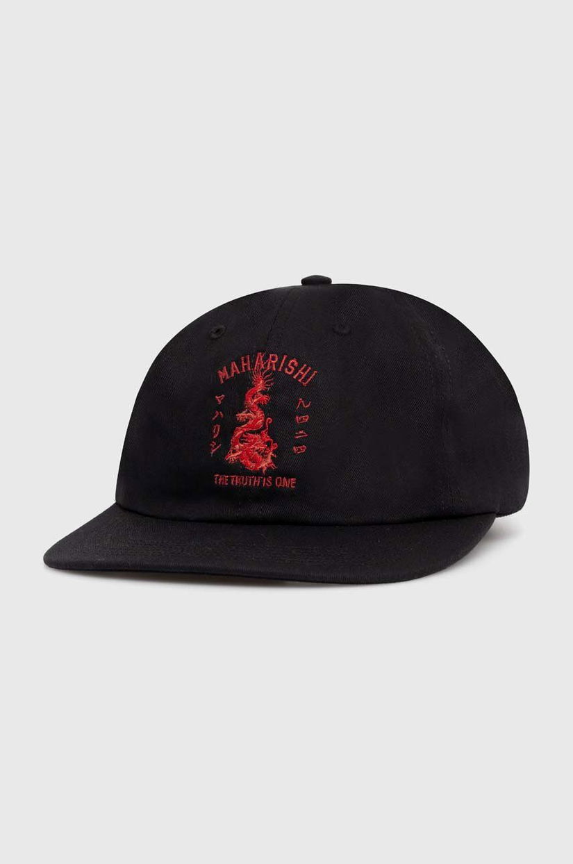 Maharishi șapcă de baseball din bumbac Dragon Anniversary Cap culoarea negru, cu imprimeu, 1276.BLACK