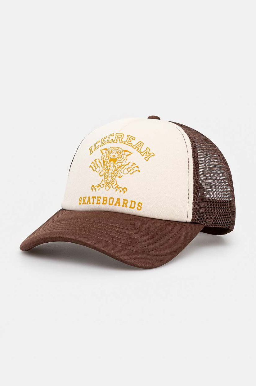 ICECREAM sapca Tiger Trucker culoarea maro, cu imprimeu, IC24264