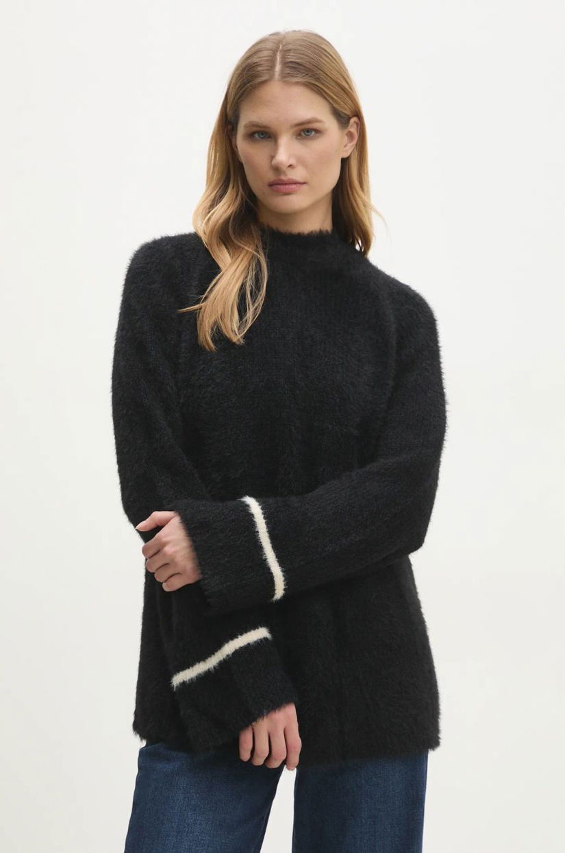 Answear Lab pulover femei, culoarea negru, călduros, cu turtleneck