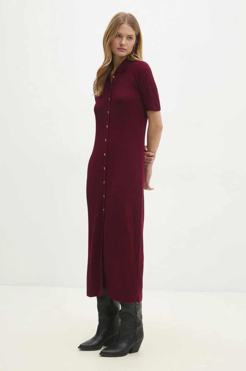 Answear Lab rochie culoarea bordo, maxi, evazati