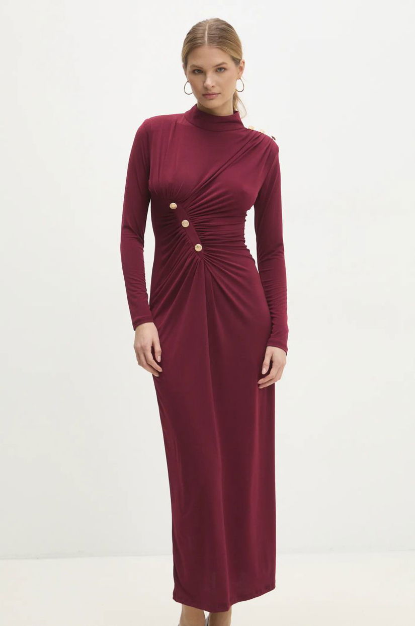 Answear Lab rochie culoarea bordo, maxi, mulata