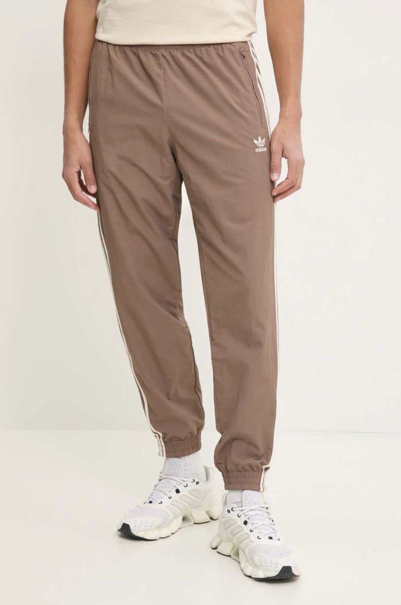 adidas Originals pantaloni de trening Firebird culoarea bej, cu imprimeu, JP1024