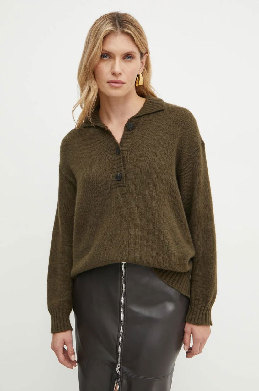 Weekend Max Mara pulover din amestec de lana femei, culoarea verde, light, 2425366013600