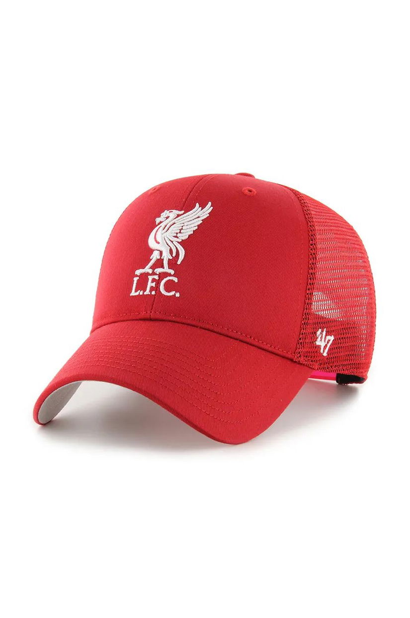 47 brand sapca Liverpool FC culoarea rosu, cu imprimeu, EPL-BRANS04CTP-RDB