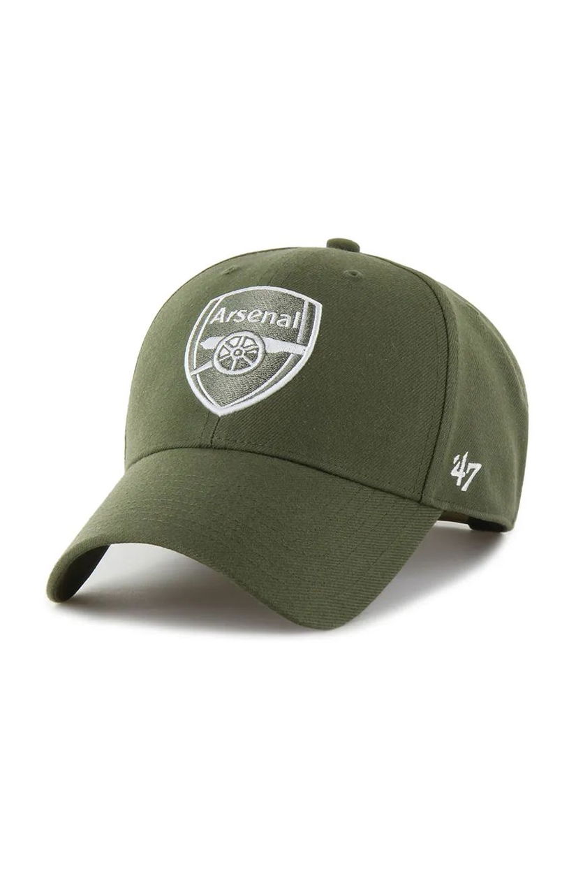 47 brand șapcă din amestec de lână Arsenal FC culoarea verde, cu imprimeu, EPL-MVPSP30WBP-SW