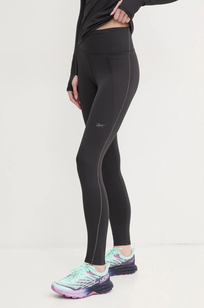 Reebok leggins de antrenament LUX Collection culoarea negru, neted, 100205684