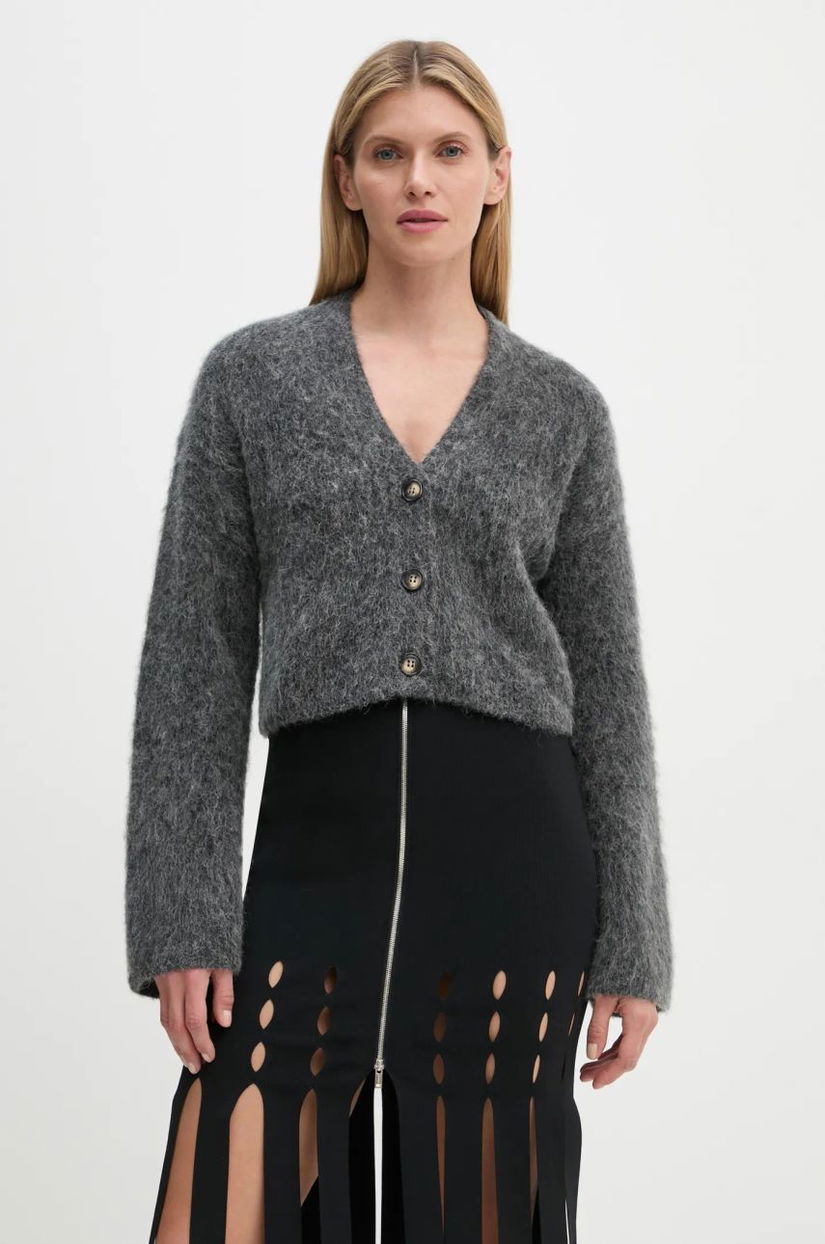 Nanushka cardigan din lana HENNY culoarea gri, NW24FWSW44497