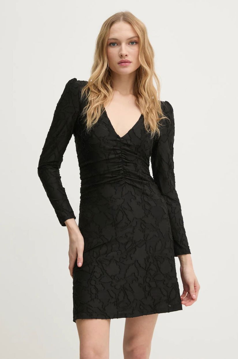 Sisley rochie culoarea negru, mini, mulata, 4TY3LV06N