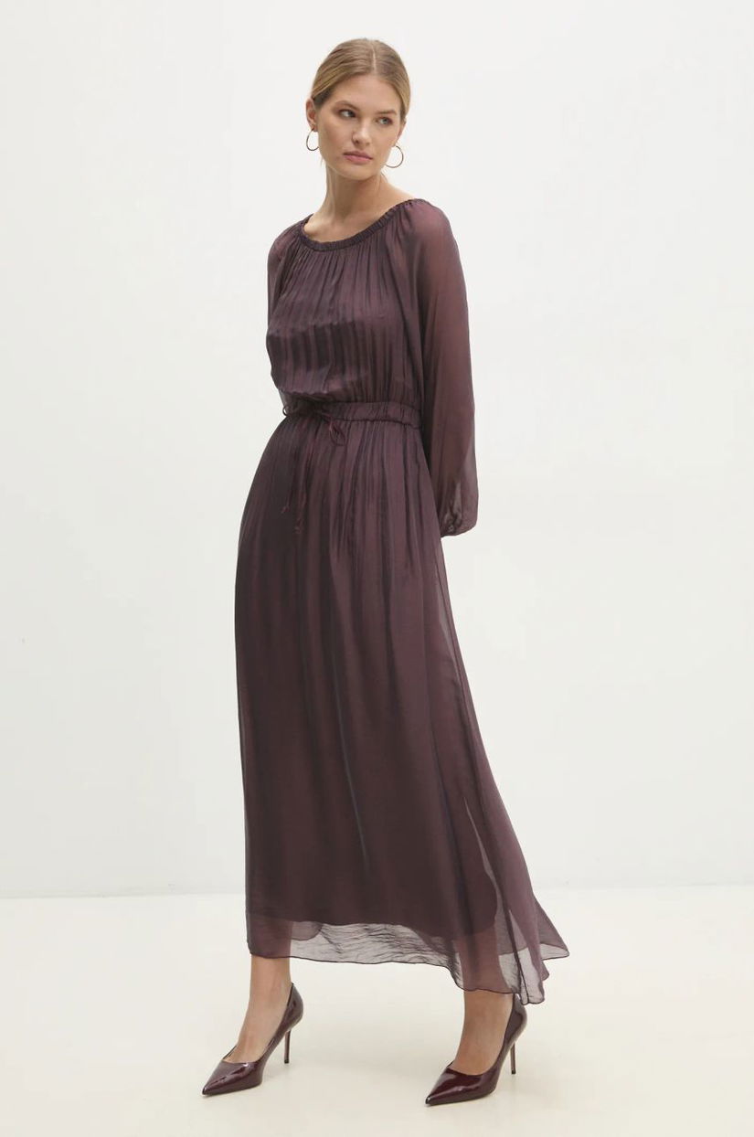 Answear Lab rochie culoarea bordo, maxi, evazati