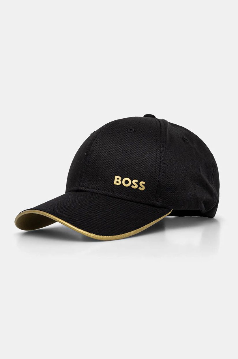 Boss Green șapcă de baseball din bumbac culoarea negru, cu imprimeu, 50519219