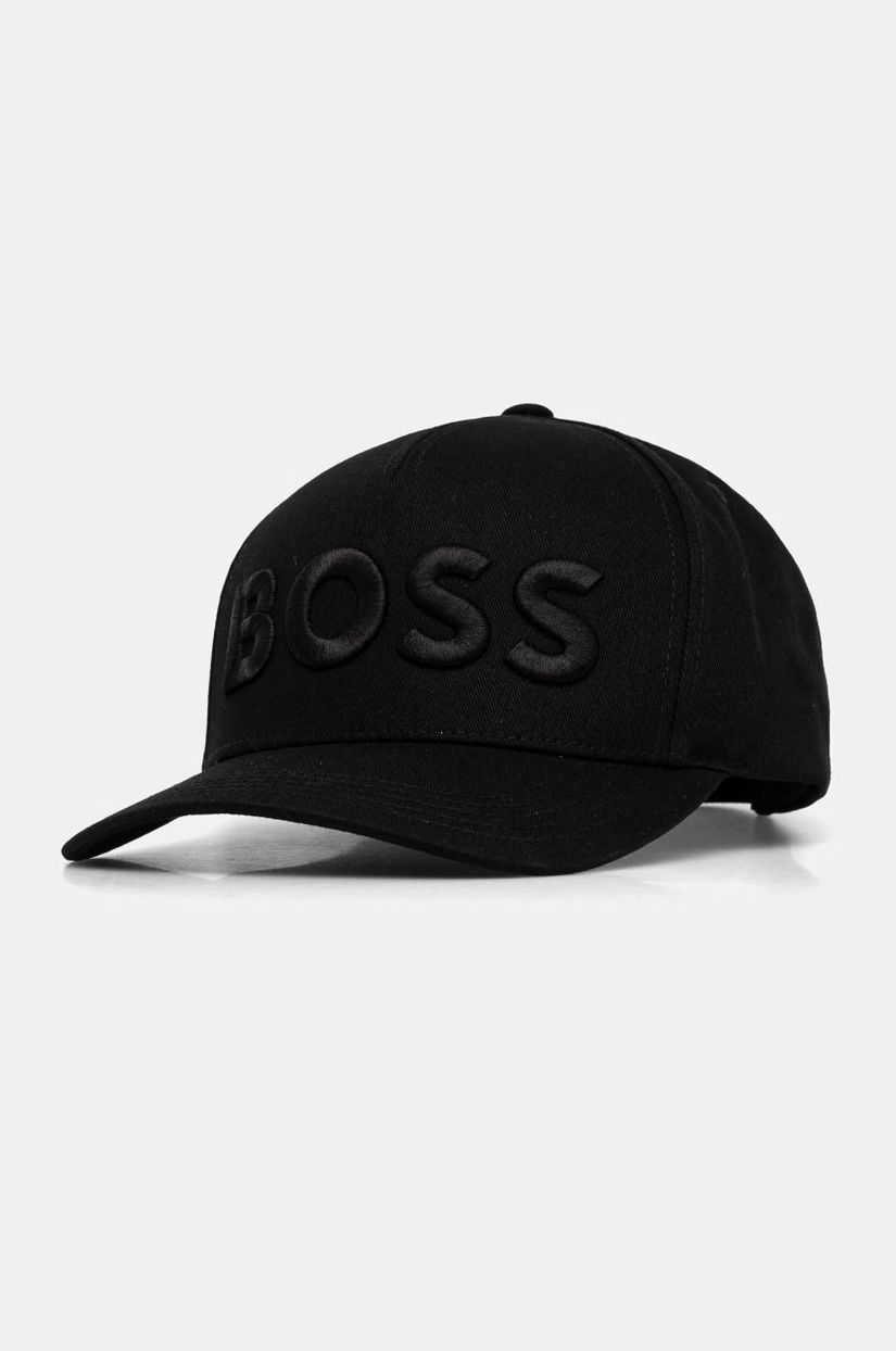 BOSS șapcă de baseball din bumbac culoarea negru, cu imprimeu, 50536482