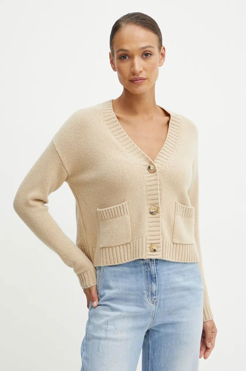 Weekend Max Mara cardigan din lână culoarea bej, 2425346042600