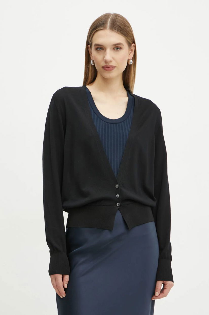 BOSS cardigan din lana culoarea negru, light, 50530713