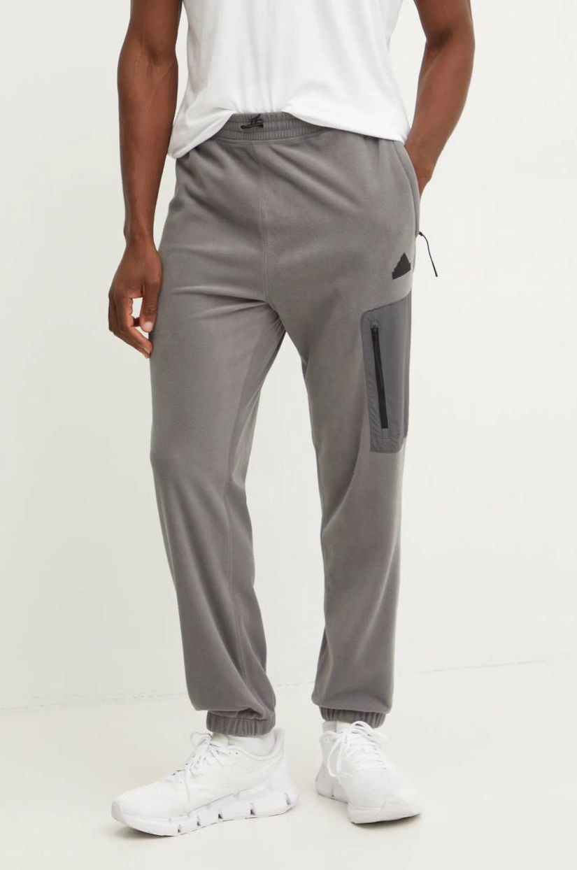 adidas pantaloni de trening City Escape culoarea gri, neted, IY1498