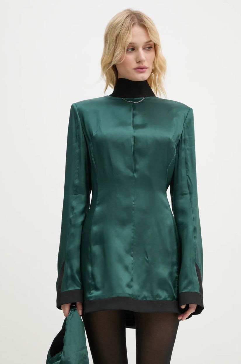 MM6 Maison Margiela rochie culoarea verde, mini, mulată, S62DA0036.S41355