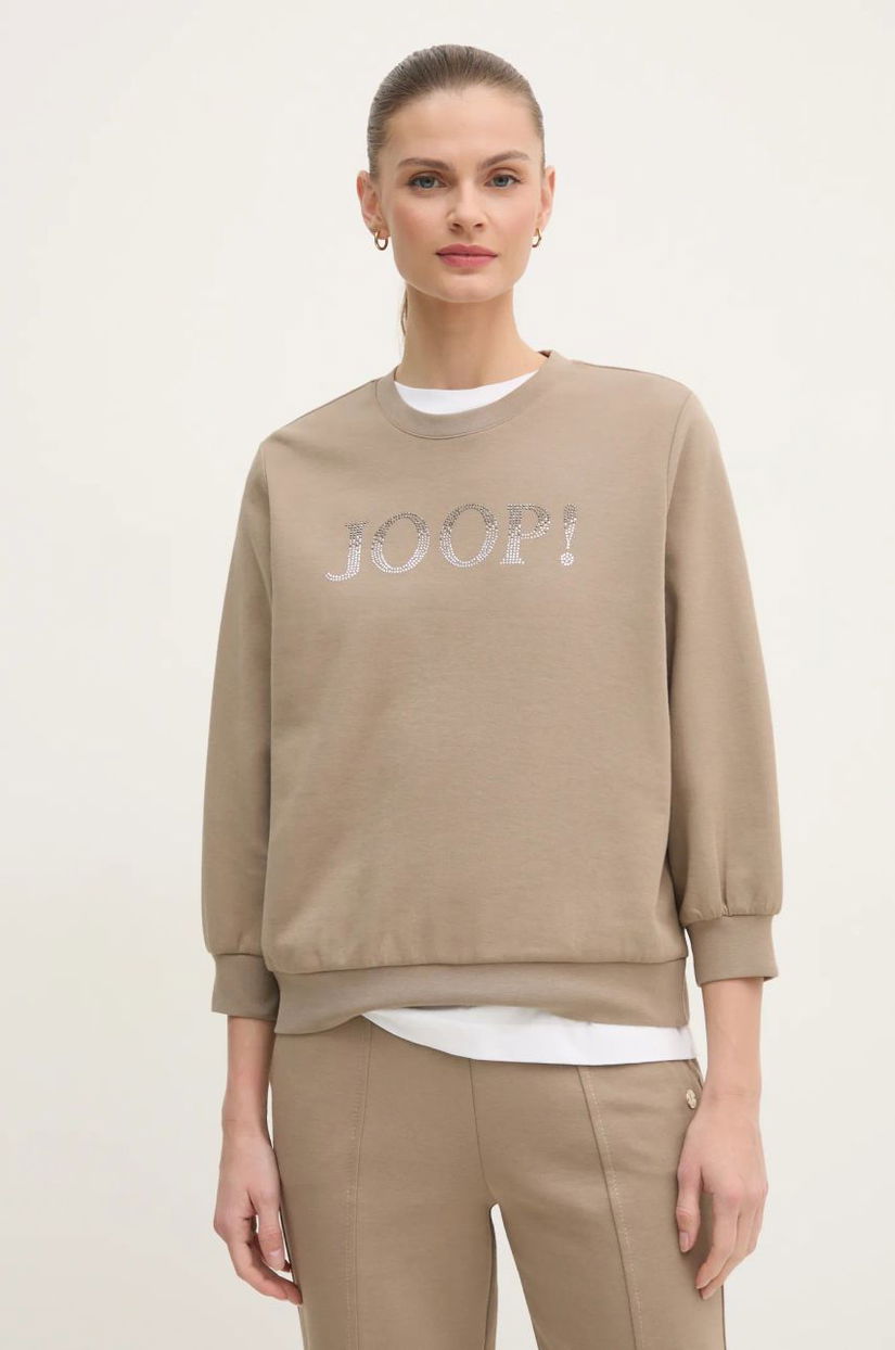 Joop! bluza femei, culoarea bej, cu imprimeu, 30044799 10007096