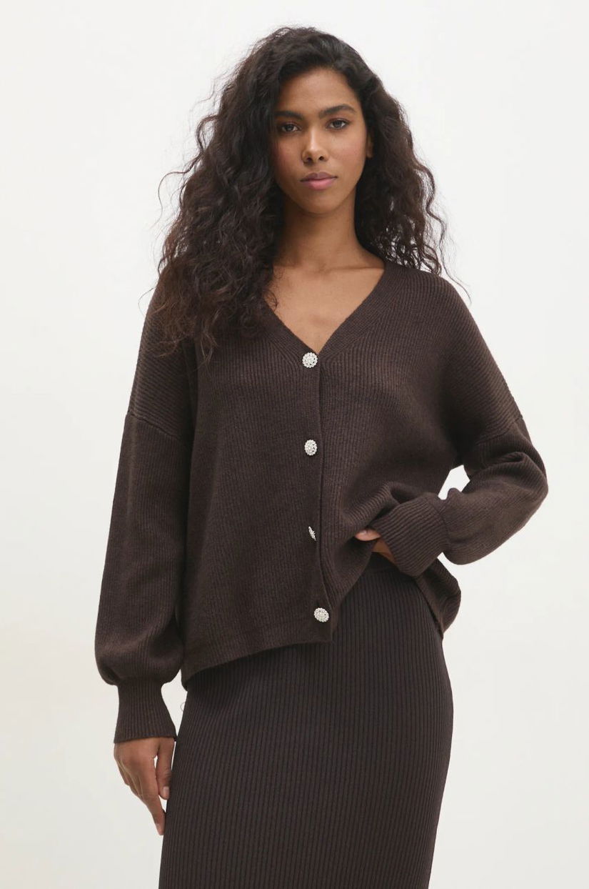 Answear Lab cardigan femei, culoarea maro, light