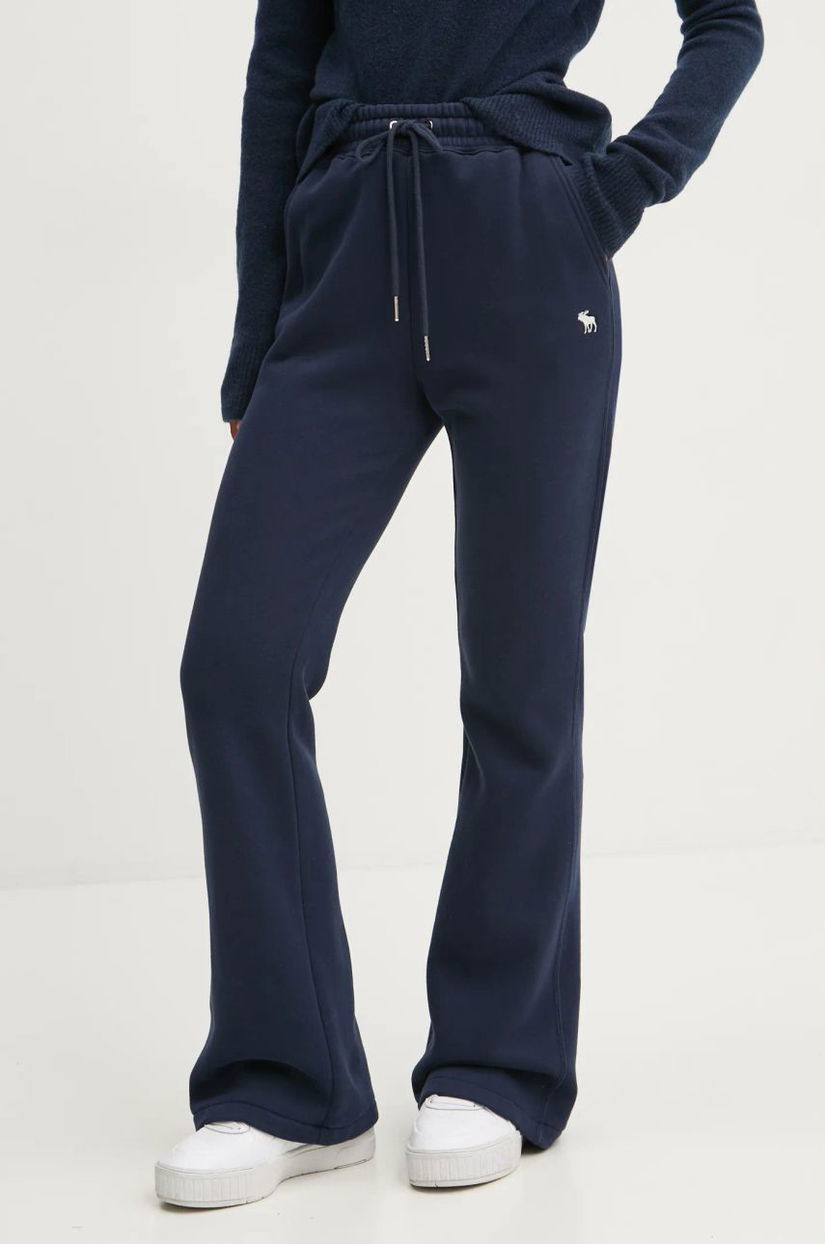 Abercrombie & Fitch pantaloni de trening culoarea albastru marin, neted, KI147-4086