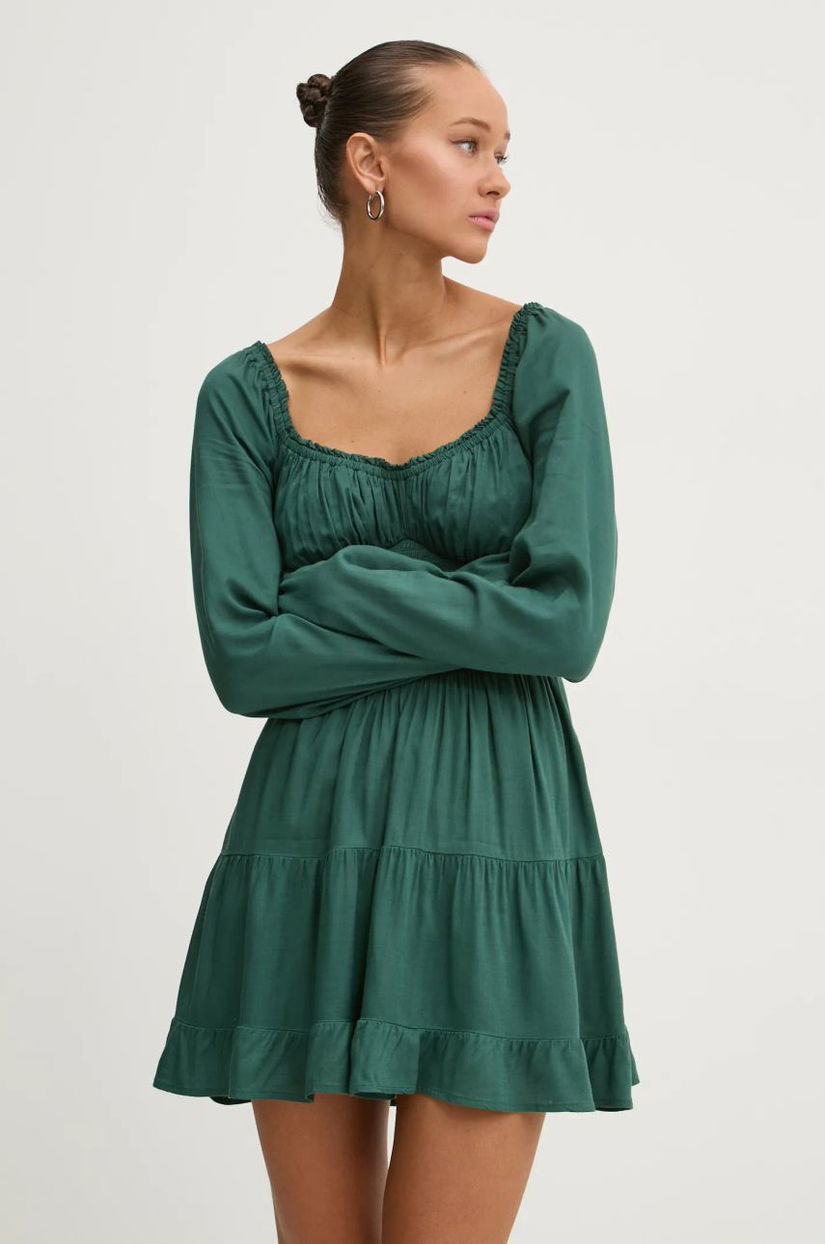 Hollister Co. rochie culoarea verde, mini, evazati, KI359-4295