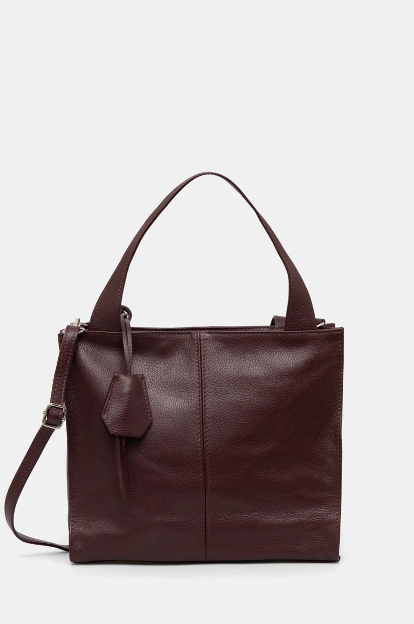 Answear Lab poseta de piele culoarea bordo