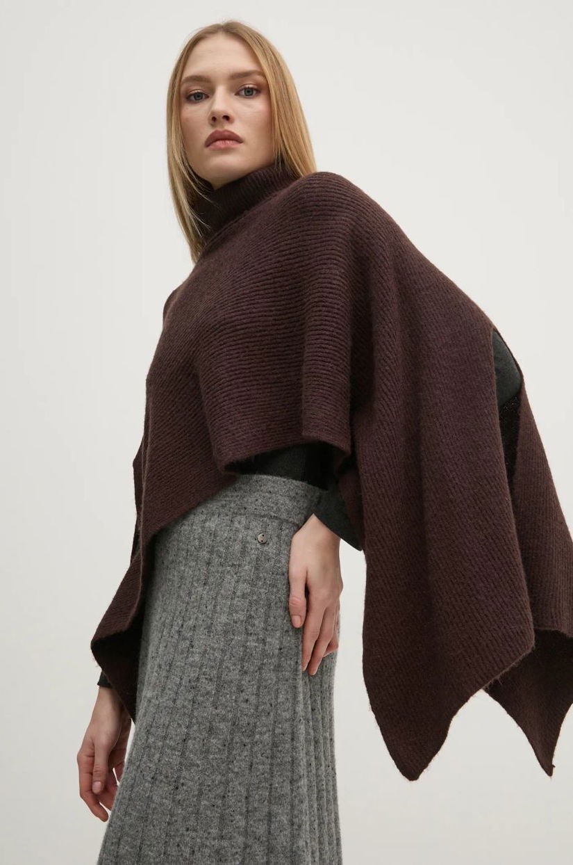 Pedro del Hierro poncho culoarea maro, 4968566