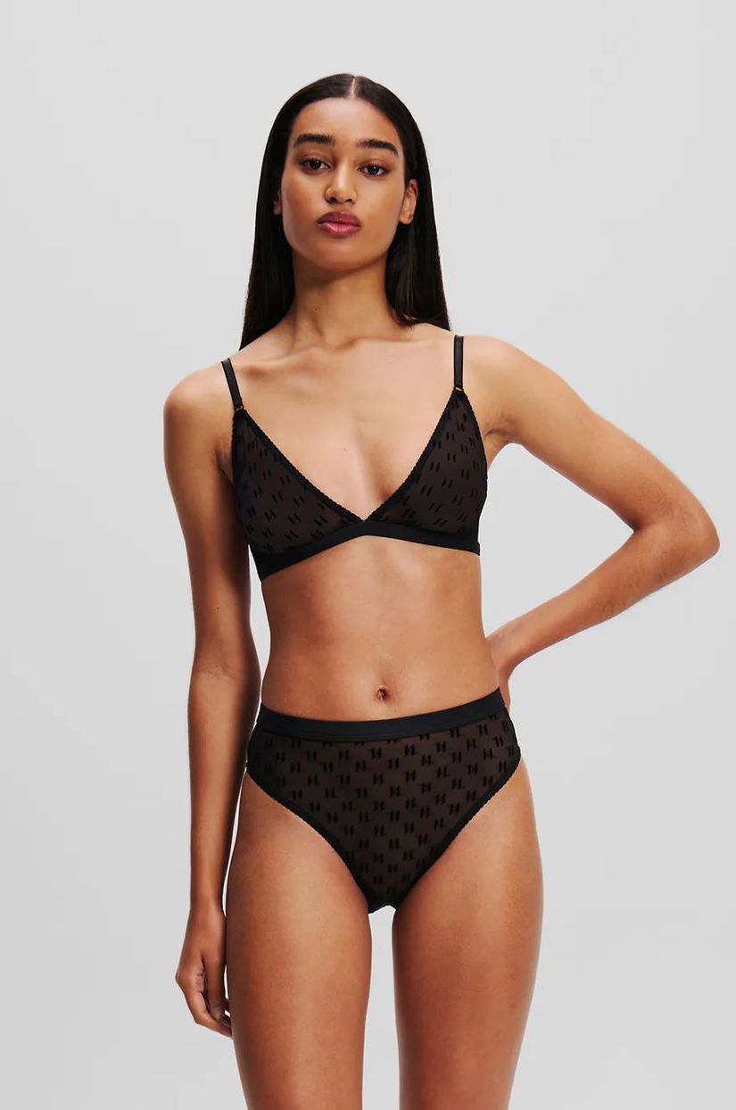 Karl Lagerfeld sutien culoarea negru, dantela, modelator, A1W47108