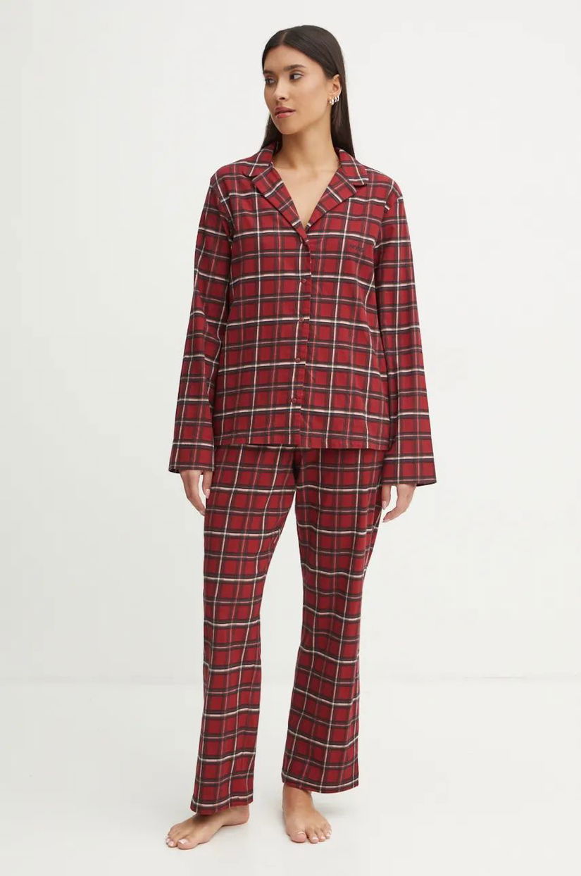 BOSS pijama femei, culoarea bordo, 50527259