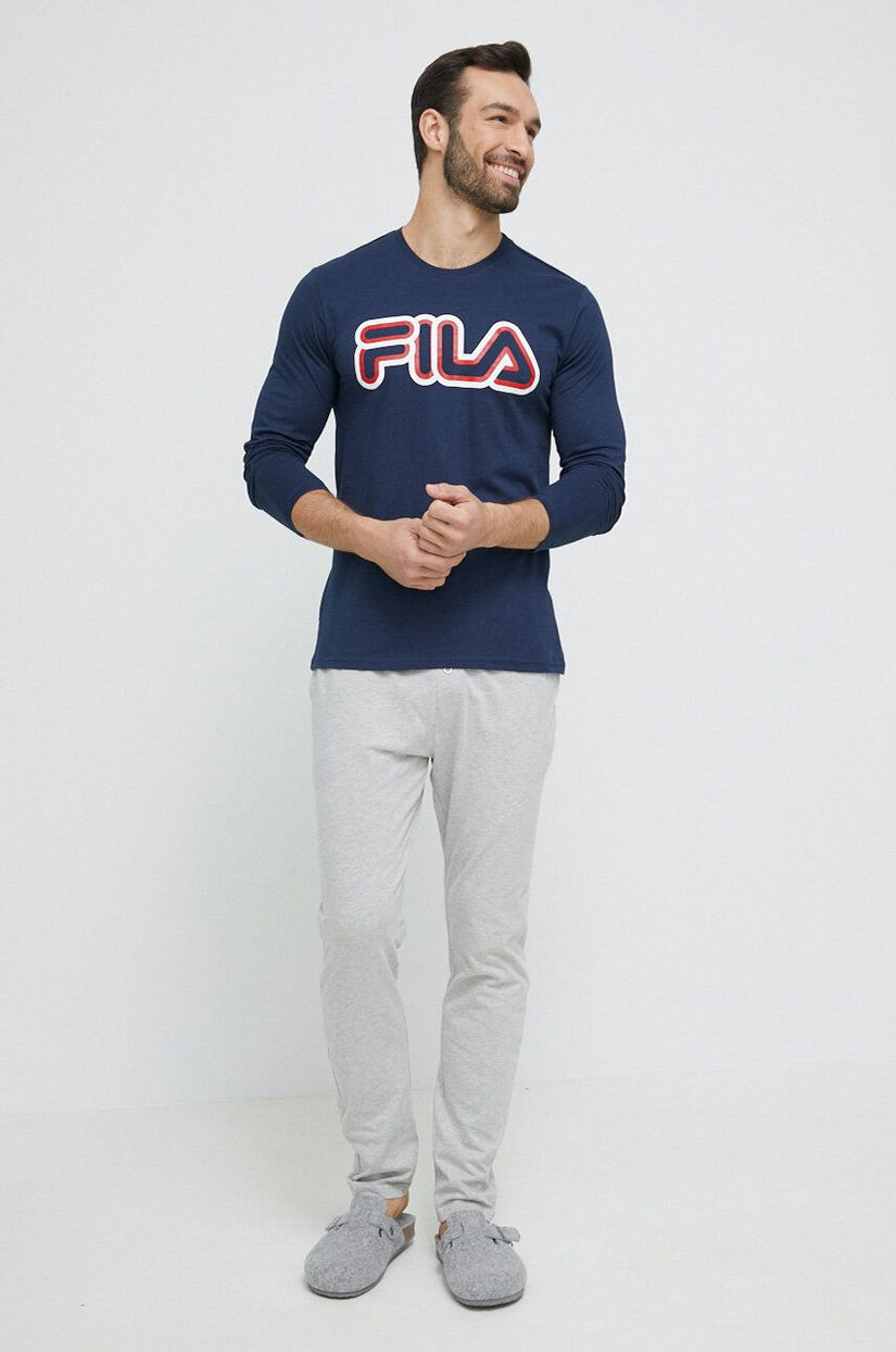 Fila pijama barbati, culoarea gri, cu imprimeu