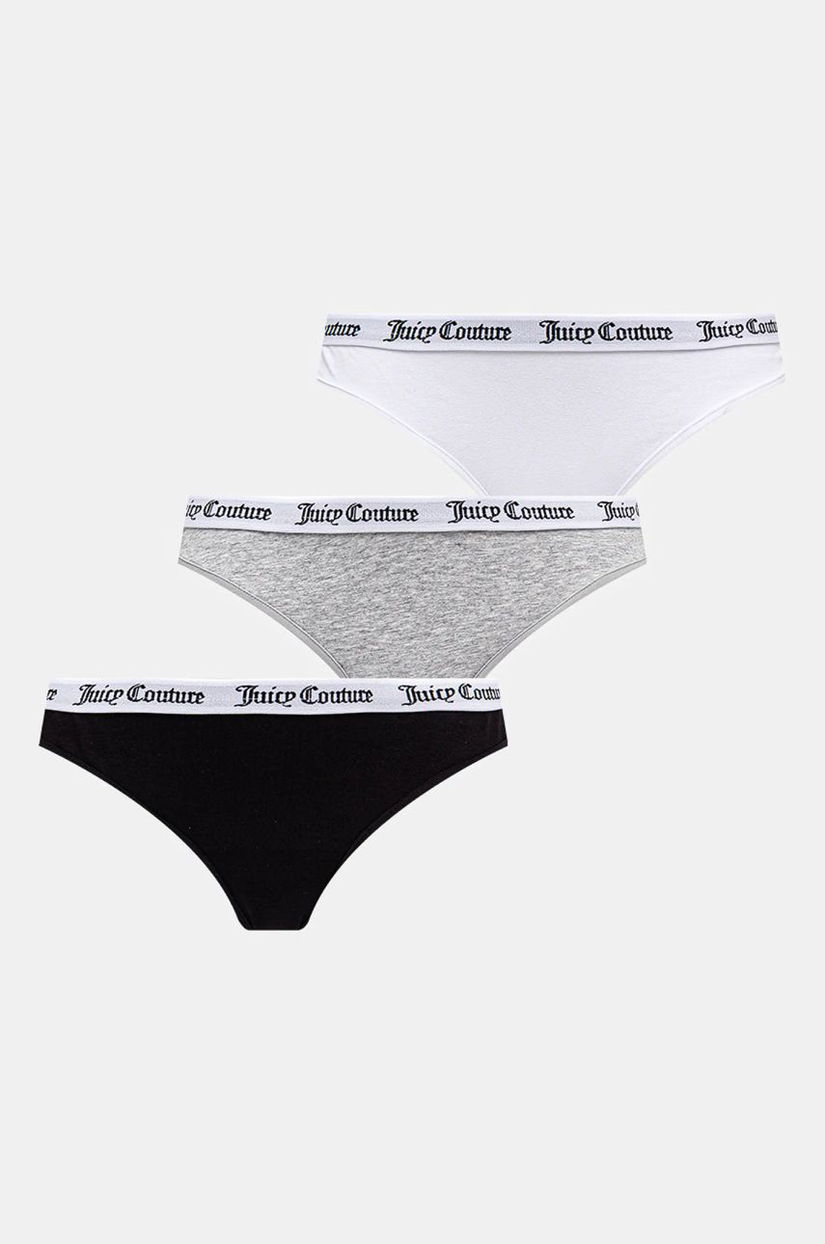 Juicy Couture tanga DANA THONG 3PK 3-pack culoarea gri, JCLTH224571