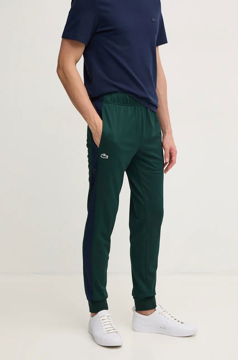 Lacoste pantaloni de trening culoarea verde, modelator, XH1798