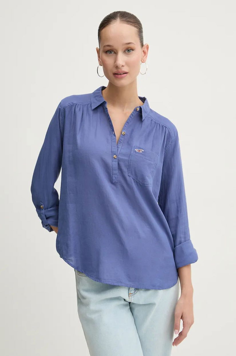 Hollister Co. bluza din bumbac femei, neted, KI340-3242