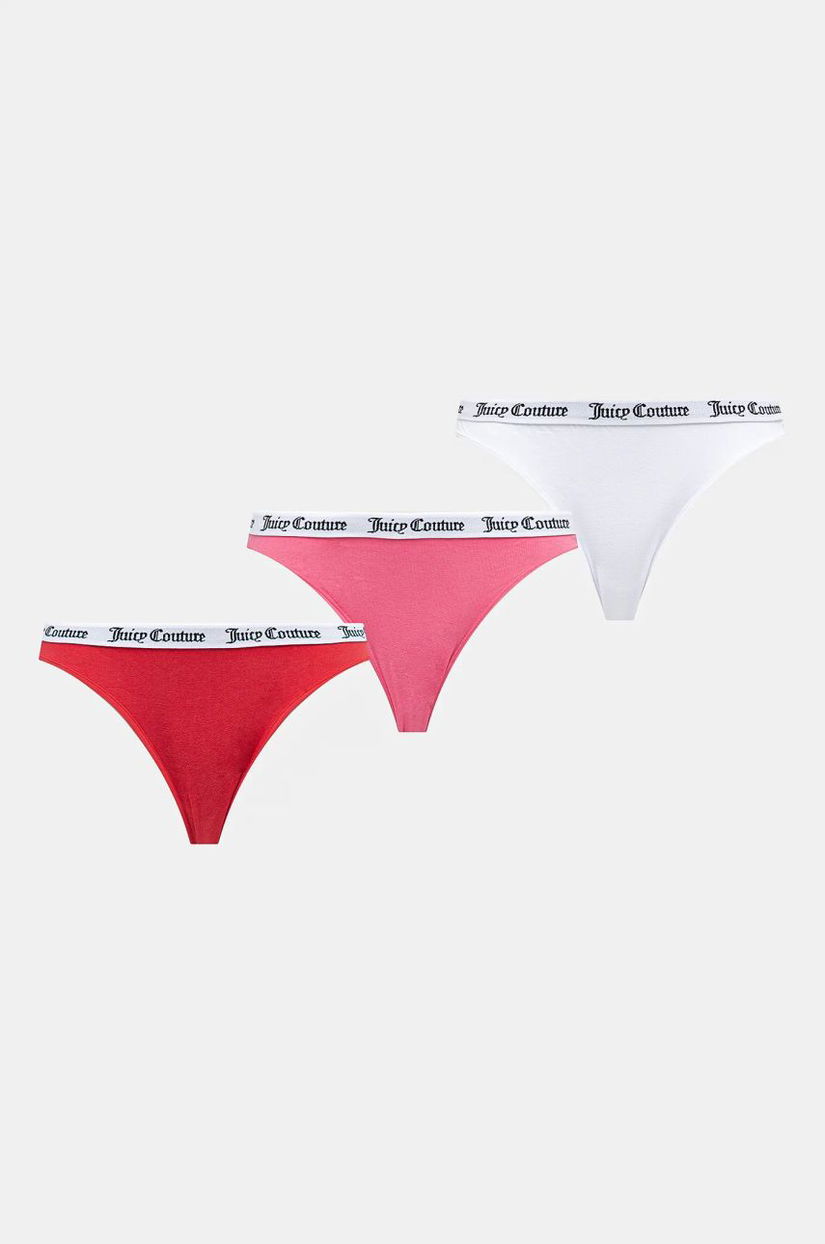 Juicy Couture tanga DANA THONG 3PK 3-pack culoarea alb, JCLTH224571