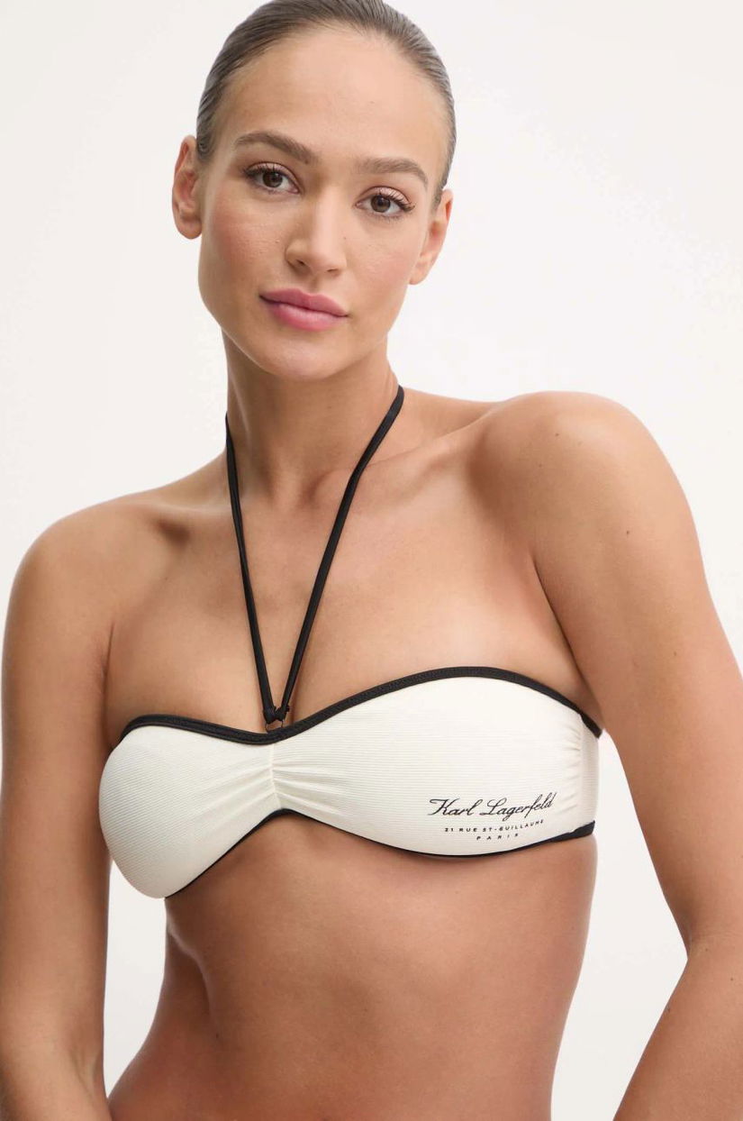 Karl Lagerfeld sutien de baie culoarea bej, cupă ușor întărită, A1W46027