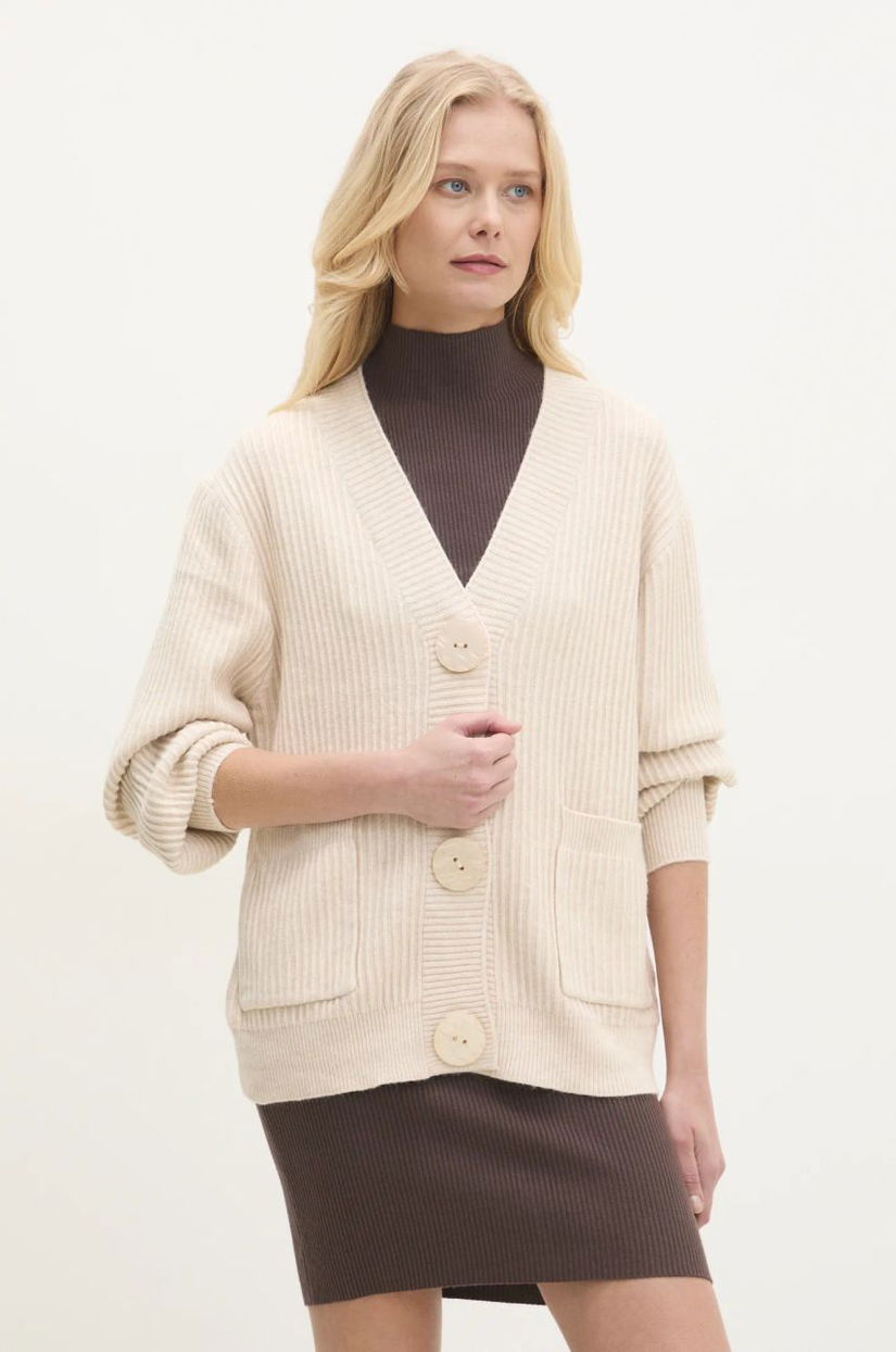 Answear Lab cardigan femei, culoarea bej, călduros