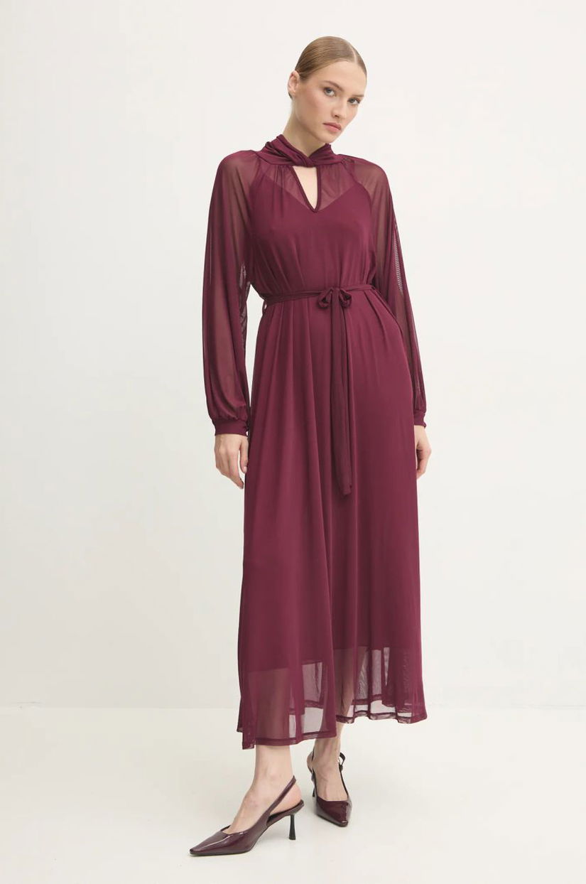 Answear Lab rochie culoarea bordo, maxi, drept