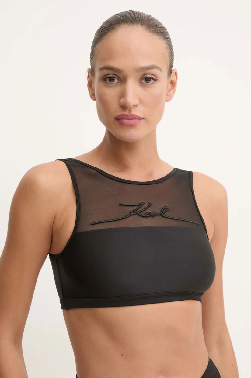 Karl Lagerfeld sutien de baie culoarea negru, cupă moale, A1W46034