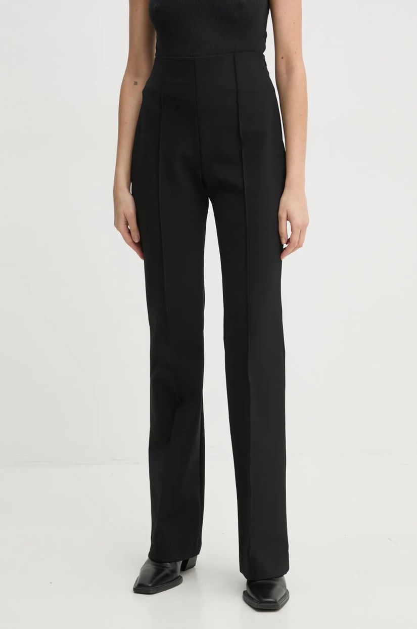 A.L.C. pantaloni Brooks femei, culoarea negru, evazați, high waist, 2PANT01053