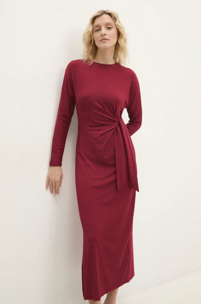 Answear Lab rochie culoarea bordo, maxi, drept