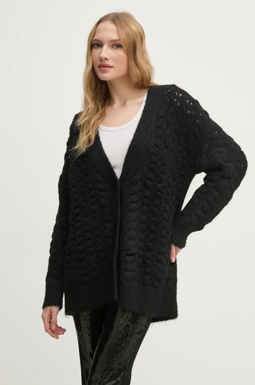 Sisley cardigan din amestec de lana culoarea negru, 145YM6027