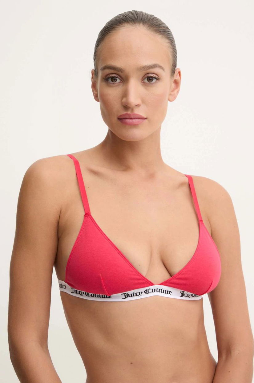 Juicy Couture sutien TRIANGLE BRA culoarea rosu, neted, JCLQB224518